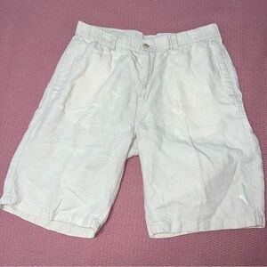 Tommy Bahama Linen Shorts Mens L Beige Relax Chino Beach Resort Preppy Casual
